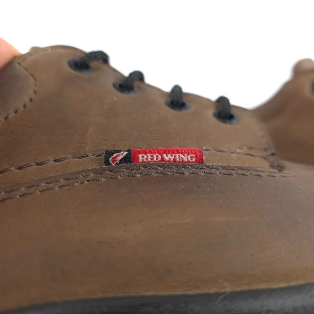 RED WING King Steel Toe Safety Work Shoe Low Top Oxford Brown Leather Workwear